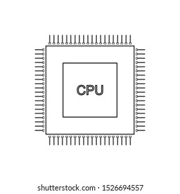 Processor icon on white background. Vector illustration.