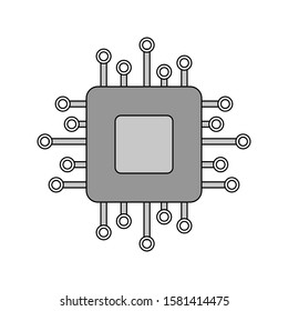 Processor icon on white background. Vector illustration.