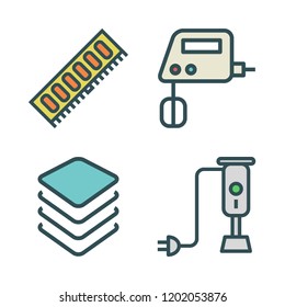 processor icon set. vector set about mixer, cpu and ram icons set.