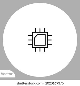 Processor icon sign vector,Symbol, logo illustration for web and mobile