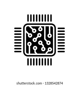 Processor icon symbol vector. on white background