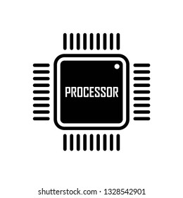 Processor icon symbol vector. on white background