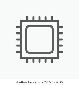 Processor icon thin line style in black color