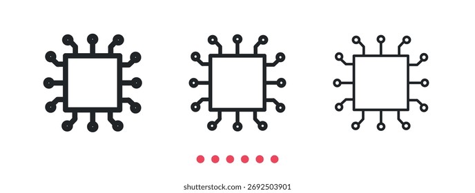 Ícone Processador. Vetor de ícone de linha fina