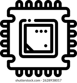 processor icon. Thin Linear Style Design Isolated On White Background