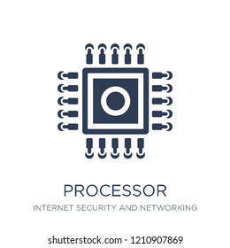 Processor icon. Trendy flat vector Processor icon on white background from Internet Security and Networking collection, vector illustration can be use for web and mobile, eps10
