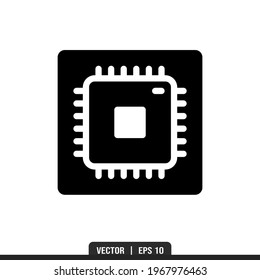 Processor icon vector, illustration logo template in trendy style. Suitable for many purposes.