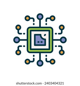 processor icon. vector line icon for your website, mobile, presentation, and logo design.