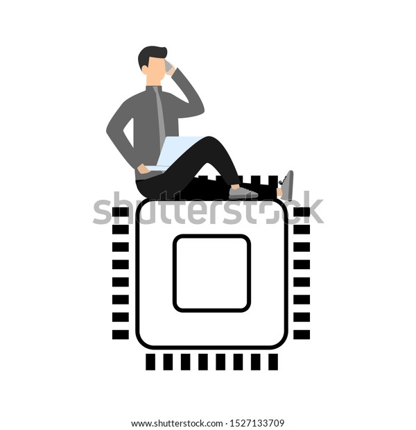 Processor Icon Vector Icon Mobile Concept Stock Vector Royalty