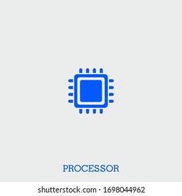 Processor Icon. Processor Vector On Gray Background