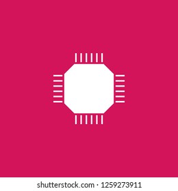 processor icon vector. processor sign on pink background. processor icon for web and app