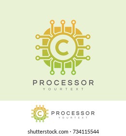 processor initial Letter C Logo design