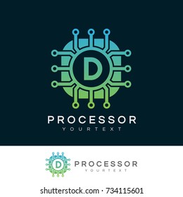 processor initial Letter D Logo design