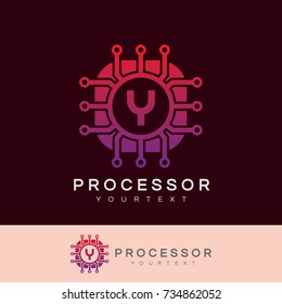 processor initial Letter Y Logo design
