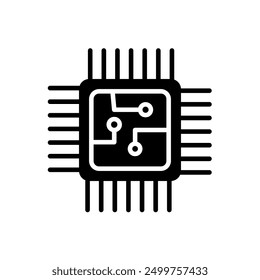 processor, integrated circuit, transistor, electronics - vector illustration, icon