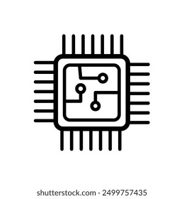 Prozessor, integrierte Schaltung, Transistor, Elektronik - Vektorgrafik, Symbol