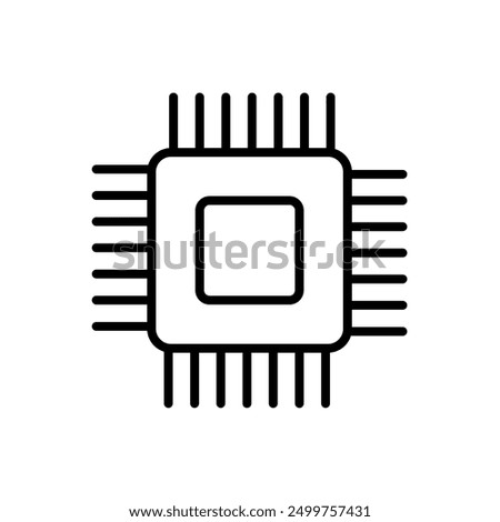 processor, integrated circuit, transistor, electronics - vector illustration, icon