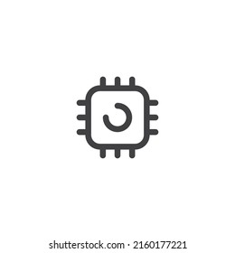 Processor line icon. linear style sign for mobile concept and web design. Processor outline vector icon. Symbol, logo illustration. Vector graphics