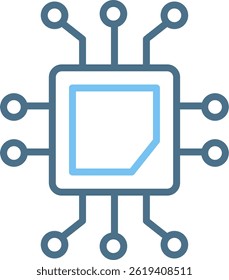 Processor Line Two Colour Icon