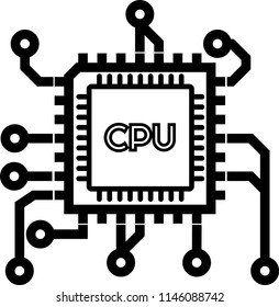 Processor line vector icon for websites and mobile minimalistic flat design. Mini CPU Icon Flat Style. Mobile CPU Vector. Phone CPU Illustration. Basic CPU Icon. Editable Stoke. EPS 10
