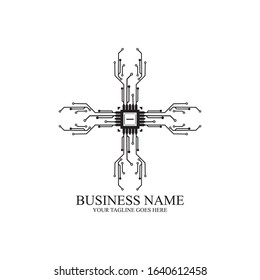 Processor line vector icon for websites and mobile flat design. Mini CPU Icon Flat Style. Mobile CPU Vector. Phone CPU Illustration. Basic CPU Icon. Editable Stoke