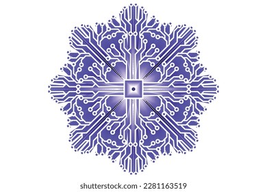processor lines that form snowflake flowers