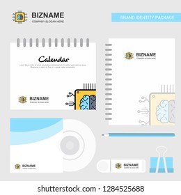 Processor Logo, Calendar Template, CD Cover, Diary and USB Brand Stationary Package Design Vector Template