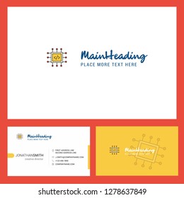 Processor Logo design with Tagline & Front and Back Busienss Card Template. Vector Creative Design