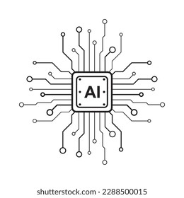 Processor logo icon vector flat design template