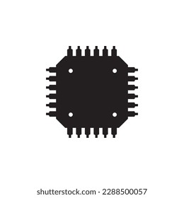 Processor logo icon vector flat design template