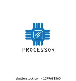 Processor logo template. Technology logo template