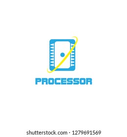 Processor logo template. Technology logo template
