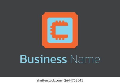 Processor or Microchip Logo Template. Incorporated Letter "C" into Processor or Microchip icon. Suit for any your tech businesses with "C" initials