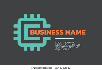 Processor or Microchip Logo Template. Incorporated Letter "C" into Processor or Microchip icon. Suit for any your tech businesses with "C" initials
