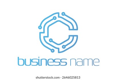 Processor or Microchip Logo Template. Incorporated Letter "C" into Processor or Microchip icon. Suit for any your tech businesses with "C" initials