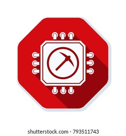 Processor Minig hazard sign illustration