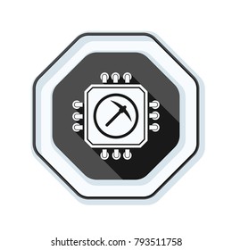Processor Minig hazard sign illustration