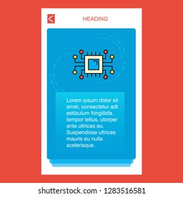 Processor mobile vertical banner design design. Vector