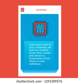 Processor mobile vertical banner design design. Vector