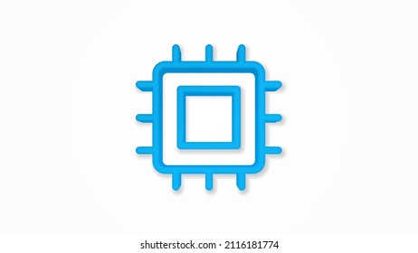procesador, motherboard, chip 3d icono de línea realista. Ilustración de la vista superior del vector. pictograma de color aislado en fondo blanco