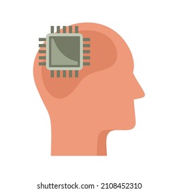 Icono de neuromarketing del procesador. Ilustración plana del icono del vector de neuromarketing del procesador aislado en fondo blanco