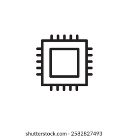 processor outline icon. Linear vector from internet security concept.