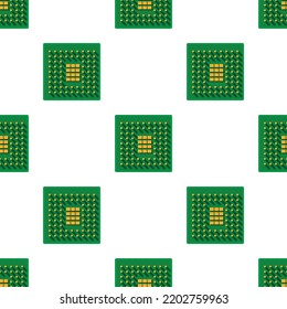 Processor pattern seamless background texture repeat wallpaper geometric vector