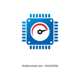 Processor Speed Logo Template Design Vector, Emblem, Design Concept, Creative Symbol, Icon