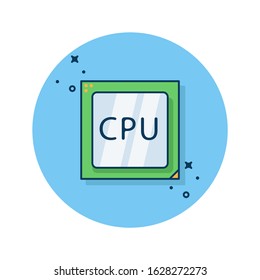 Processor vector flat design. For background, web line page and more.