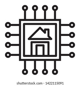 processor vector flat design icon