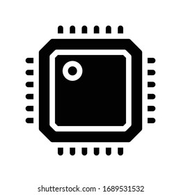 processor vector glyph flat icon 