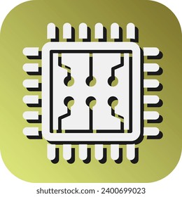 Processor Vector Glyph Gradient Background Icon For Personal And Commercial Use.
