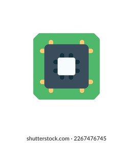 processor vector icon. computer component icon flat style. perfect use for logo, presentation, website, and more. simple modern icon design flat style