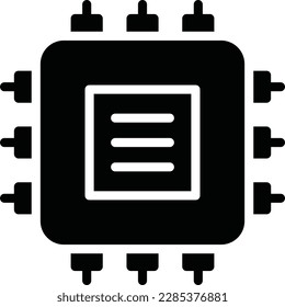 Processor vector icon of computer Technology